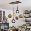Koyoto Hanglamp, Kogellampje, Hanglamp Amber, Blauw, Chroom, Groen, Rookkleurig, 6-lichts