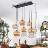 Koyoto Hanglamp, Kogellampje, Hanglamp Amber, 6-lichts
