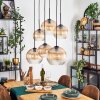 Koyoto Hanglamp, Kogellampje, Hanglamp Amber, Duidelijk, 6-lichts