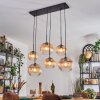 Koyoto Hanglamp, Kogellampje, Hanglamp Amber, Duidelijk, 6-lichts