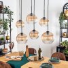 Koyoto Hanglamp, Kogellampje, Hanglamp Amber, Duidelijk, 6-lichts