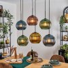 Koyoto Hanglamp, Kogellampje, Hanglamp Blauw, Goud, Groen, Koperkleurig, 6-lichts