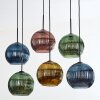 Koyoto Hanglamp, Kogellampje, Hanglamp Blauw, Goud, Groen, Koperkleurig, 6-lichts
