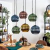 Koyoto Hanglamp, Kogellampje, Hanglamp Blauw, Goud, Groen, Koperkleurig, 6-lichts