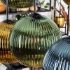 Koyoto Hanglamp, Kogellampje, Hanglamp Blauw, Goud, Groen, 6-lichts