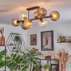 Ripoll Plafondlamp, Kogellampje Amber, Duidelijk, Rookkleurig, 8-lichts