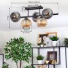 Ripoll Plafondlamp, Kogellampje Amber, Rookkleurig, 5-lichts