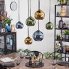 Koyoto Hanglamp, Kogellampje, Hanglamp Blauw, Goud, Groen, 6-lichts