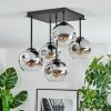 Ripoll Plafondlamp, Kogellampje Chroom, Duidelijk, Rookkleurig, 5-lichts