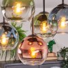 Koyoto Plafondlamp, Kogellampje Blauw, Groen, Duidelijk, Koperkleurig, 5-lichts