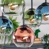Koyoto Plafondlamp, Kogellampje Blauw, Groen, Duidelijk, Koperkleurig, 5-lichts