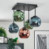 Ripoll Plafondlamp, Kogellampje Blauw, Groen, Koperkleurig, 5-lichts