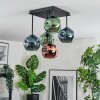 Ripoll Plafondlamp, Kogellampje Blauw, Groen, Koperkleurig, 5-lichts