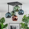 Ripoll Plafondlamp, Kogellampje Blauw, Groen, Koperkleurig, 5-lichts