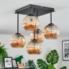 Ripoll Plafondlamp, Kogellampje Amber, 5-lichts