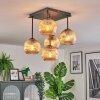 Ripoll Plafondlamp, Kogellampje Amber, 5-lichts