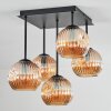 Ripoll Plafondlamp, Kogellampje Amber, 5-lichts