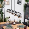 Koyoto Hanglamp, Kogellampje, Hanglamp Chroom, Rookkleurig, 5-lichts