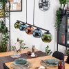 Koyoto Hanglamp, Kogellampje, Hanglamp Blauw, Groen, Koperkleurig, 5-lichts