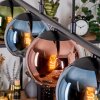 Koyoto Hanglamp, Kogellampje, Hanglamp Blauw, Groen, Koperkleurig, 5-lichts