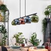 Koyoto Hanglamp, Kogellampje, Hanglamp Blauw, Groen, Koperkleurig, 5-lichts