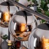 Gastor Hanglamp, Kogellampje, Hanglamp Chroom, Rookkleurig, 5-lichts