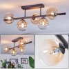 Chehalis Plafondlamp, Kogellampje Amber, Duidelijk, 5-lichts