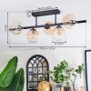 Chehalis Plafondlamp, Kogellampje Amber, Duidelijk, 5-lichts