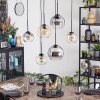 Koyoto Hanglamp, Kogellampje, Hanglamp Amber, Duidelijk, Rookkleurig, 6-lichts