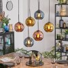 Koyoto Hanglamp, Kogellampje, Hanglamp Blauw, Goud, Koperkleurig, 6-lichts