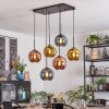Koyoto Hanglamp, Kogellampje, Hanglamp Blauw, Goud, Koperkleurig, 6-lichts