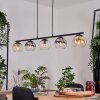 Koyoto Hanglamp, Kogellampje, Hanglamp Amber, Duidelijk, Rookkleurig, 5-lichts