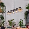 Koyoto Hanglamp, Kogellampje, Hanglamp Amber, Duidelijk, Rookkleurig, 5-lichts