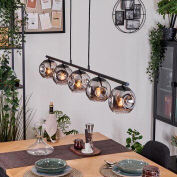 Ripoll Hanglamp, Kogellampje, Hanglamp Rookkleurig, 5-lichts