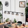 Ripoll Hanglamp, Kogellampje, Hanglamp Chroom, Duidelijk, Rookkleurig, 5-lichts