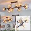 Koyoto Plafondlamp, Kogellampje Amber, Duidelijk, 8-lichts