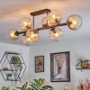 Koyoto Plafondlamp, Kogellampje Amber, Duidelijk, 8-lichts