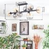 Koyoto Plafondlamp, Kogellampje Amber, Duidelijk, Rookkleurig, 8-lichts
