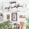 Koyoto Plafondlamp, Kogellampje Amber, Duidelijk, Rookkleurig, 8-lichts