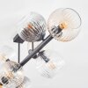 Koyoto Plafondlamp, Kogellampje Amber, Duidelijk, Rookkleurig, 8-lichts