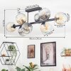 Ripoll Plafondlamp, Kogellampje Amber, Duidelijk, Rookkleurig, 8-lichts