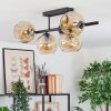 Ripoll Plafondlamp, Kogellampje Amber, 5-lichts