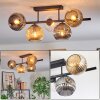 Ripoll Plafondlamp, Kogellampje Amber, Duidelijk, Rookkleurig, 5-lichts