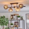 Ripoll Plafondlamp, Kogellampje Amber, Duidelijk, Rookkleurig, 5-lichts