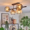 Ripoll Plafondlamp, Kogellampje Amber, Duidelijk, Rookkleurig, 5-lichts