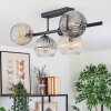 Ripoll Plafondlamp, Kogellampje Amber, Duidelijk, Rookkleurig, 5-lichts