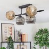 Ripoll Plafondlamp, Kogellampje Amber, Rookkleurig, 5-lichts