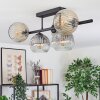 Ripoll Plafondlamp, Kogellampje Amber, Duidelijk, Rookkleurig, 5-lichts