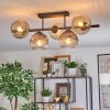 Ripoll Plafondlamp, Kogellampje Amber, Duidelijk, Rookkleurig, 5-lichts