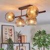 Ripoll Plafondlamp, Kogellampje Amber, Duidelijk, Rookkleurig, 5-lichts